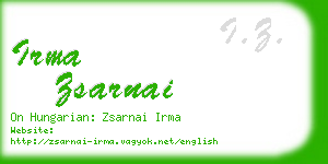 irma zsarnai business card